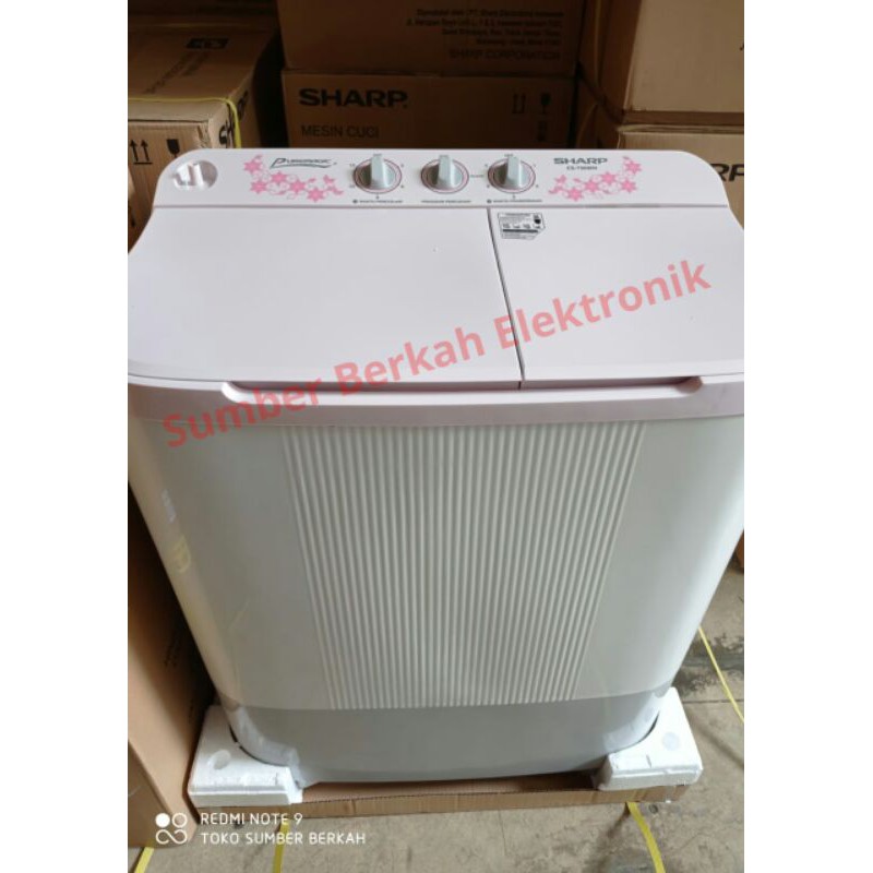 SHARP Mesin Cuci ES - T 90 MW est90mw Mesin Cuci 2 Tabung Puremagic 9kg 8kg basah low watt murah Ban