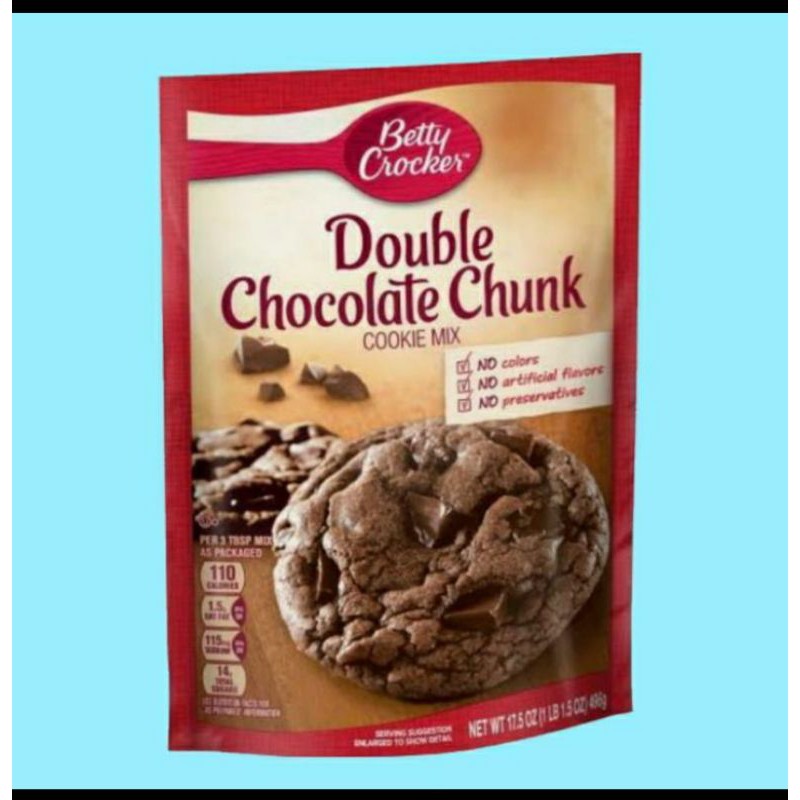 

BETTY CROCKER DOUBLE CHOCOLATE CHUNK 496GR