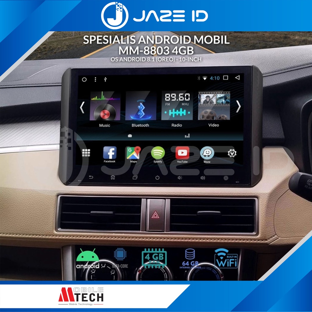 Mtech Android Double Din Head Unit Mitsubishi Xpander 10 Inch 4GB 64GB