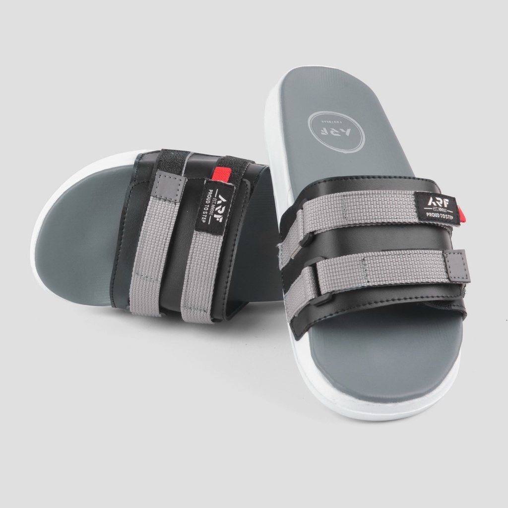 Oscar Grey | Sandal Slide Ringan Strap Ori EVA Slop Simpel Pria Laki Sendal Jalan | FORIND ARF