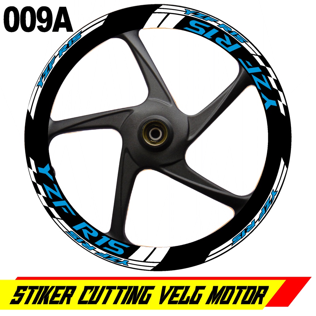 Stiker Velg Motor - Stiker Pelek Motor ring 17/18 inchi,,  fosfor/nyala/cutting stiker - 009