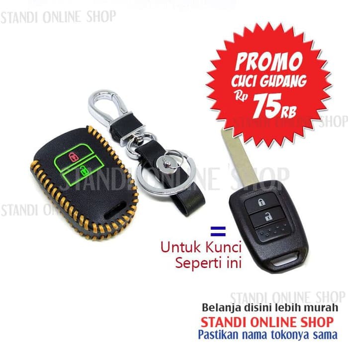 PROMO Leather Key Case Sarung Kunci Kulit Honda BRV New Mobilio Brio Jazz