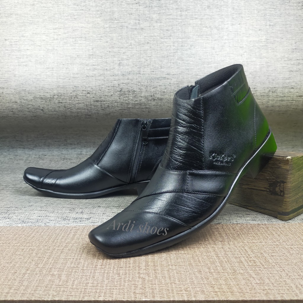 Sepatu Pantofel Boot Dinas Pria  Pentopel Kulit Sapi Asli Kerja Kantoran Shoes Formal Tinggi 0322