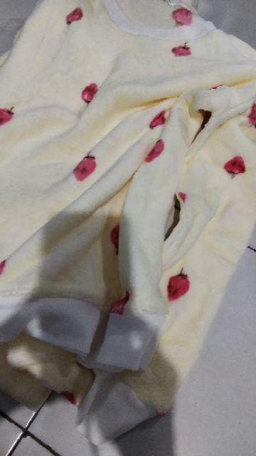 Baju Tidur Wanita Bahan Selimut Bulu Ala Justice Set 2 Pcs As-00023