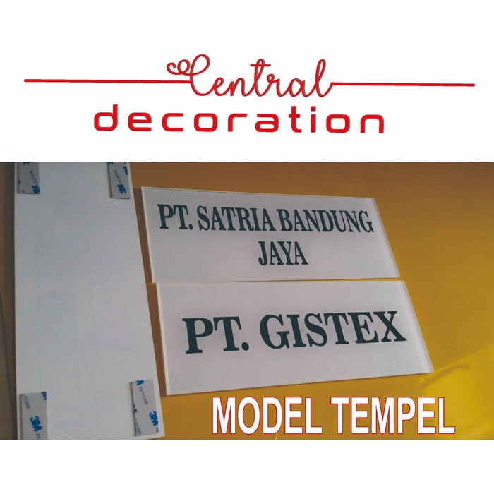 Dinding-Hiasan- Papan Nama Perusahaan, Toko Dan Kantor |Plang Akrilik | Tebal 3 Mm - 50 X 20 Cm