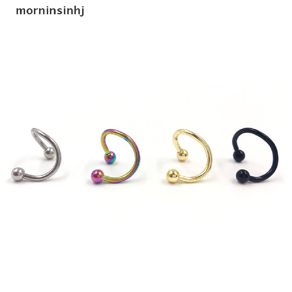 Mor Anting Tindik Telingabibirhidungtubuh Bahan Stainless Steel Desain Spiral Gaya Punk Untuk Priawanita