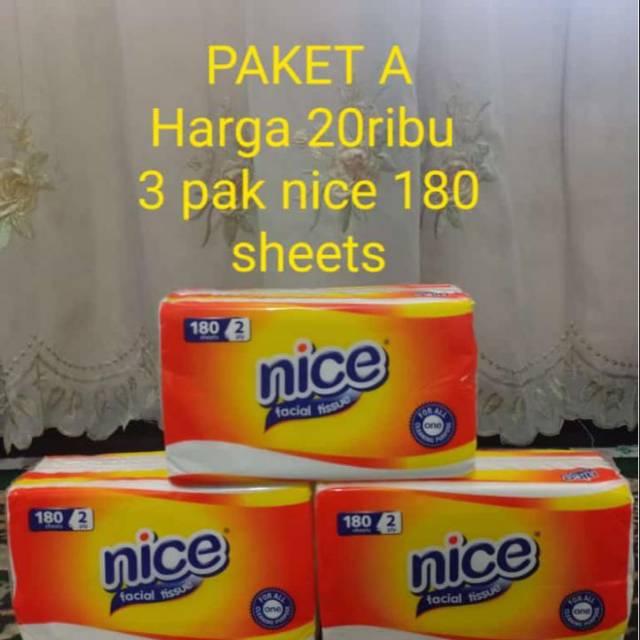 tissue nice 180 sheets paket hemat