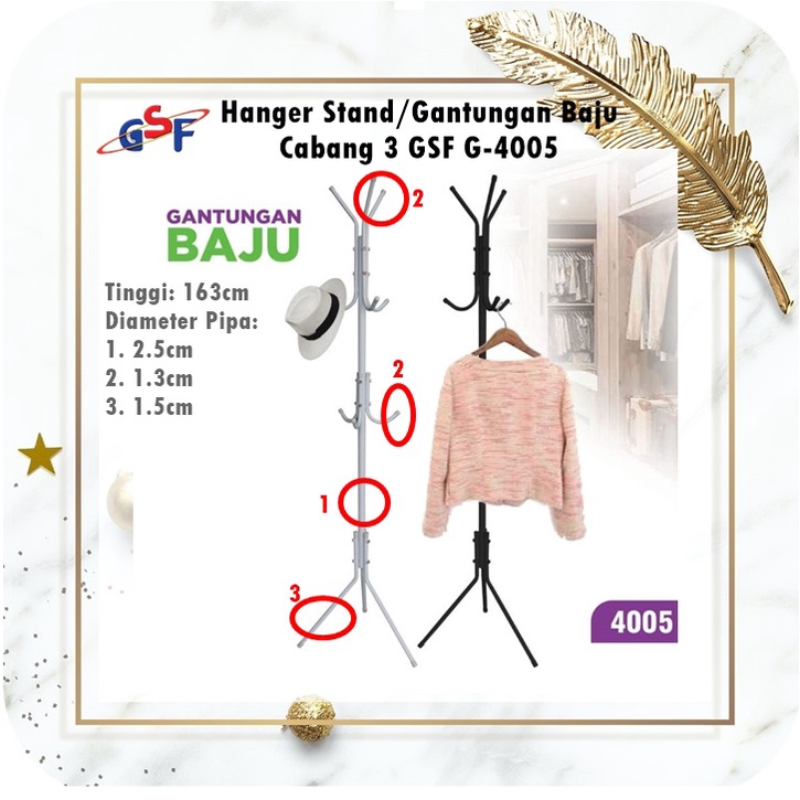 Hanger Stand Gantungan Baju 9 Cabang