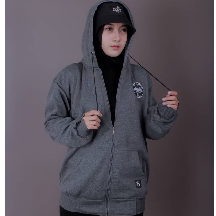 Jaket Sweater Hoodie Zipper Oversize Big size Jumbo Besar XL XXL Korean Style Fleece