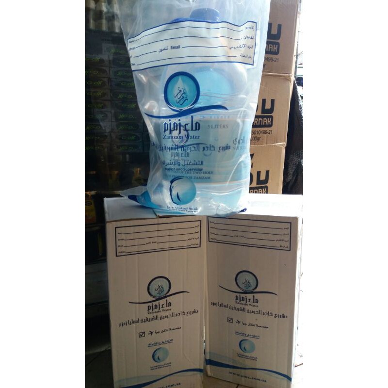 

ASLI, ORIGINAL, ZAMZAM ,AIR ZAMZAM KEMASAN 5 Liter,Oleholeh-haji-umroh