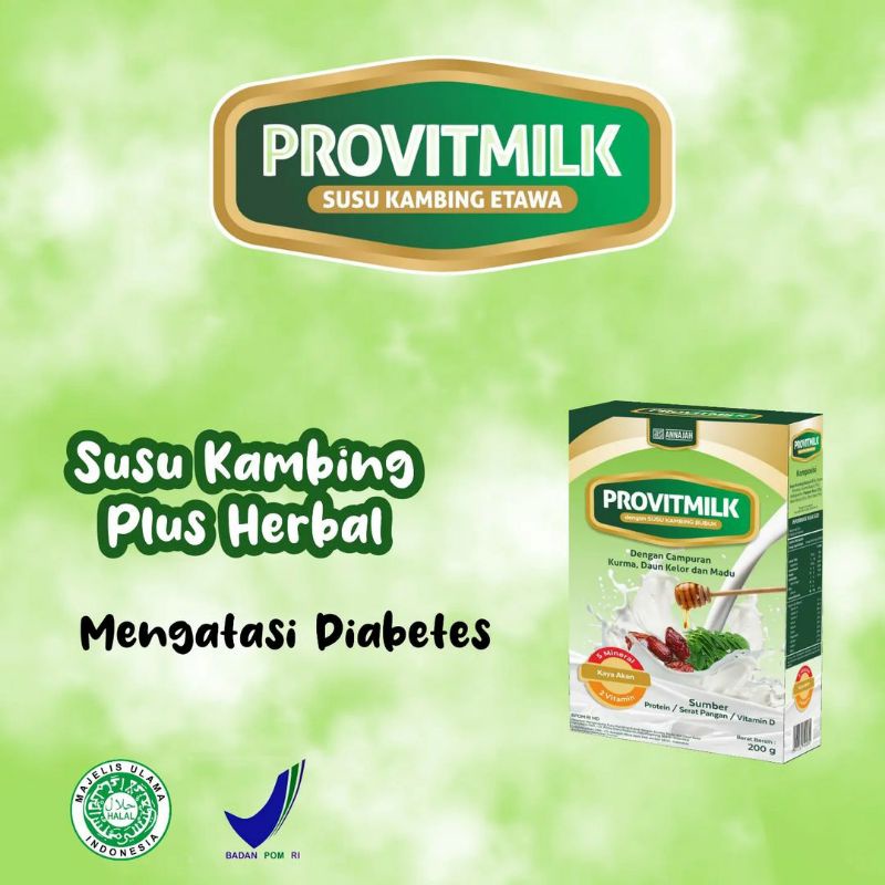 

PROVITMILK 100 % AMPUH SEMBUHKAN DIABETES SUSU KAMBING SEGUDANG MANFAAT PLUS HERBAL DAUN KELOR MADU