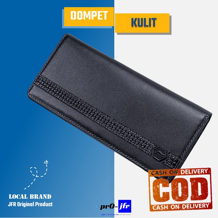 Dompet pria cowok fashion lipat bahan kulit asli panjang ori original murah JS12