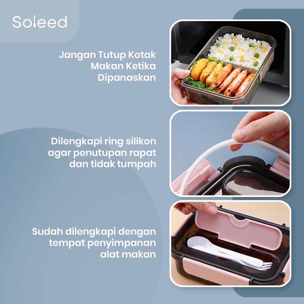 KOTAK MAKAN RANTANG BENTO LUNCH BOX 2 SEKAT 1200ML 2582