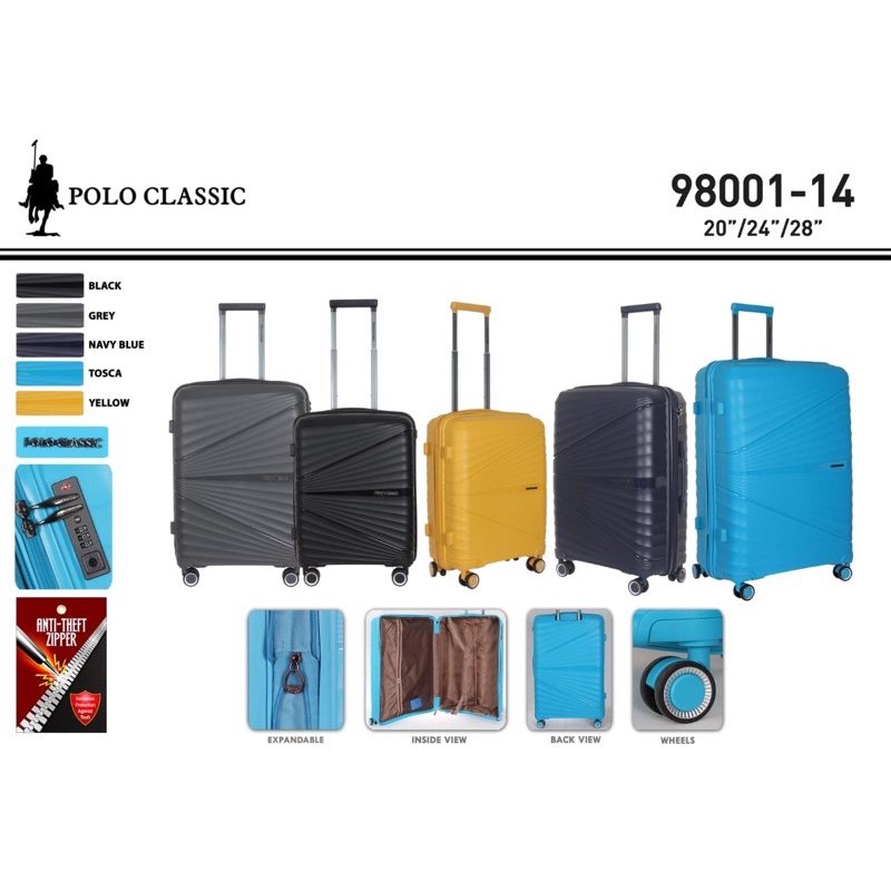 Tas Koper Teavelling Polo Classic 98001-14 20/24/28 Inch