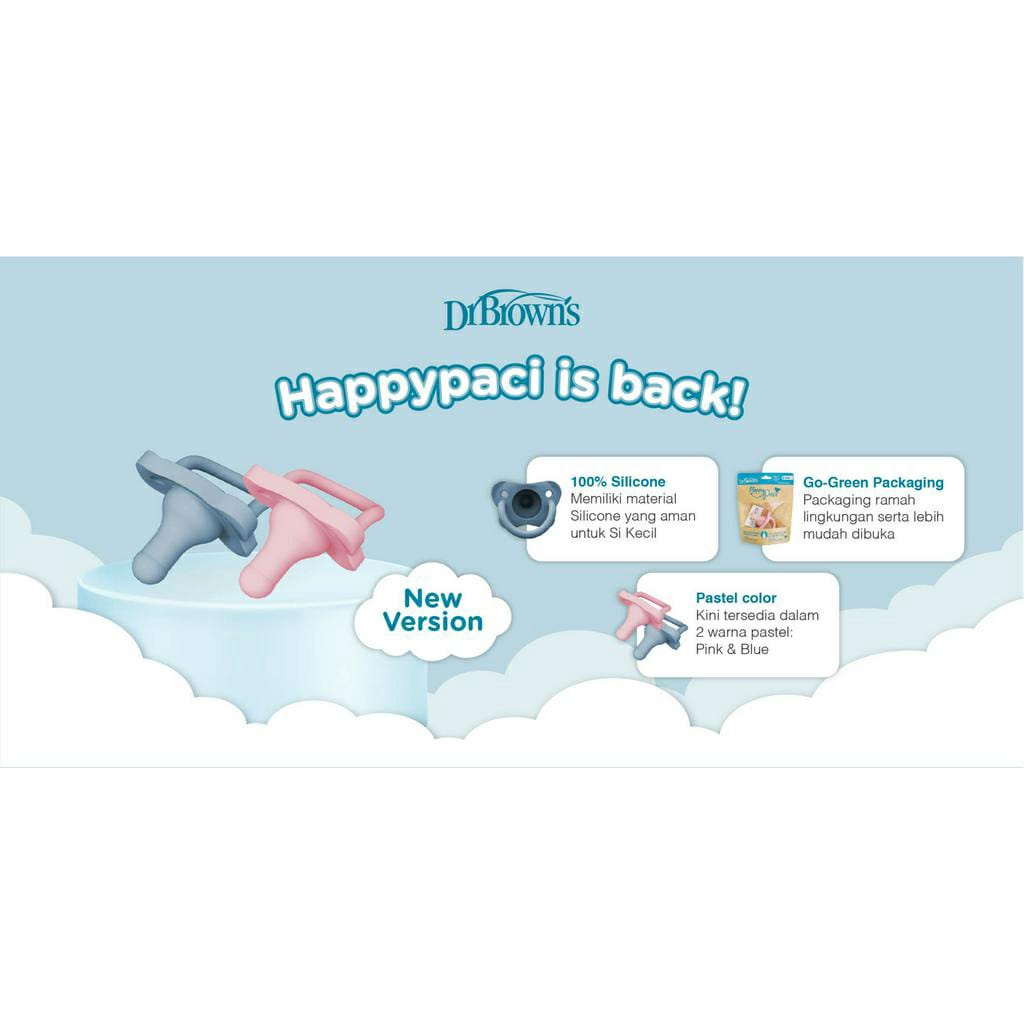 Dr Brown's Happy Paci Silicone Soother 0-6m / Empeng bayi