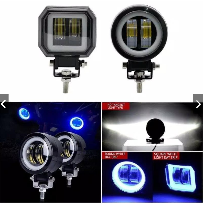 Lampu Daymaker 2 lensa list biru cahaya putih