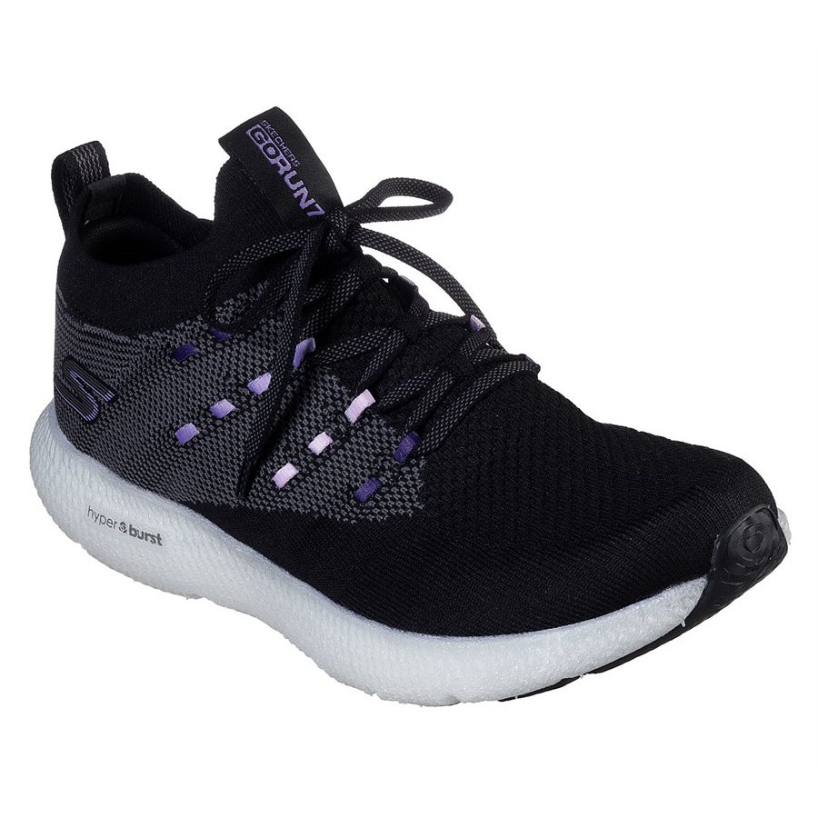Sepatu Wanita SKECHERS GO RUN 7. Black Purple. 15219BKPR. Original