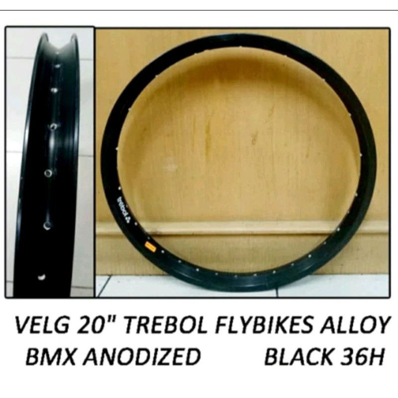 rims sepeda 20 trebol flybikes alloy - velg sepeda 20 trebol flybikes alloy bmx Anodized hitam 36H