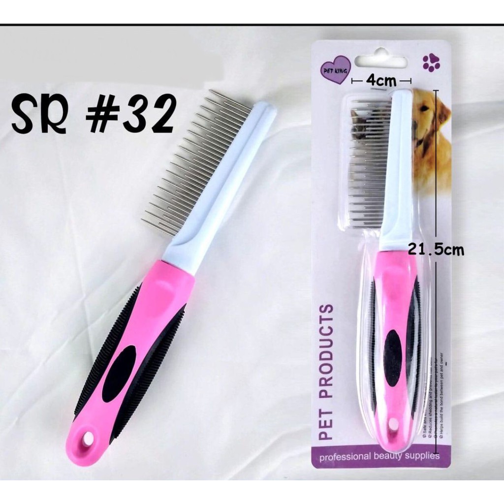 SR32 Sisir Besi Chrome Kucing Anjing Pin Pendek Panjang Pet Comb