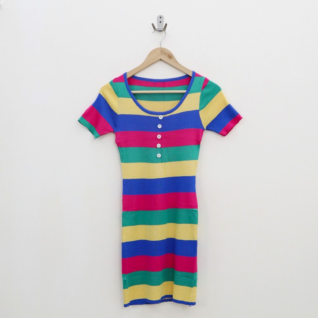 Miby rainbow knit dress -Thejanclothes