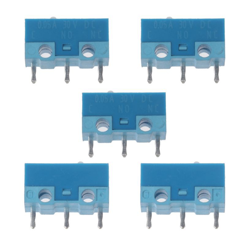 5pcs Saklar Micro Switch 20 Million Original Huano Dot Putih Biru Bahan Alloy Silver