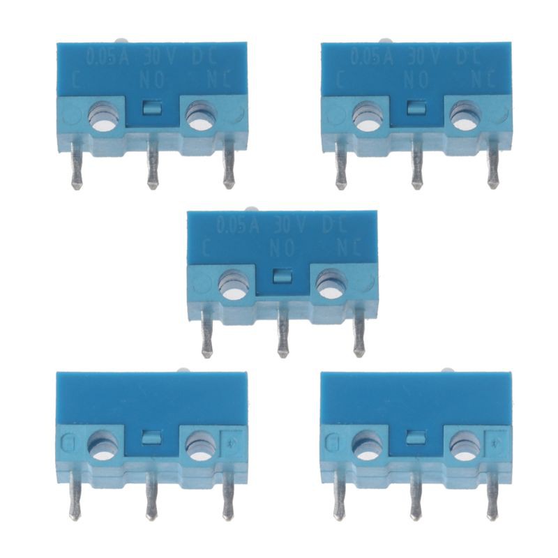 5pcs Saklar Micro Switch 20 Million Original Huano Dot Putih Biru Bahan Alloy Silver