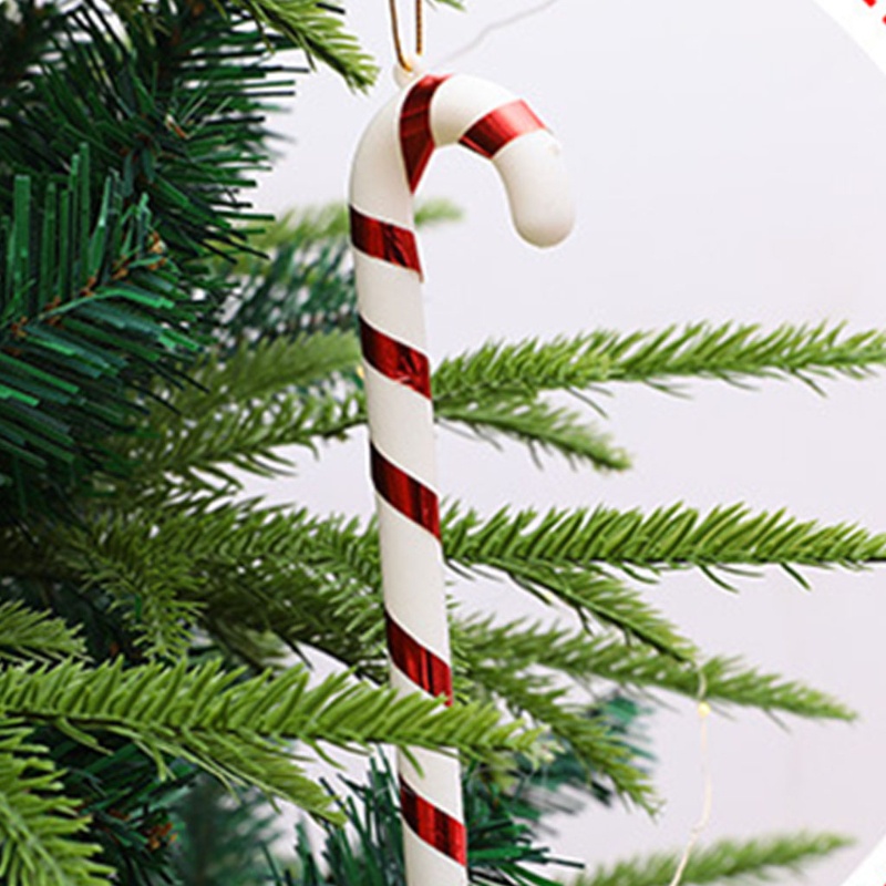 6pcs / Set Ornamen Permen Tongkat Natal Untuk Dekorasi Pohon Natal