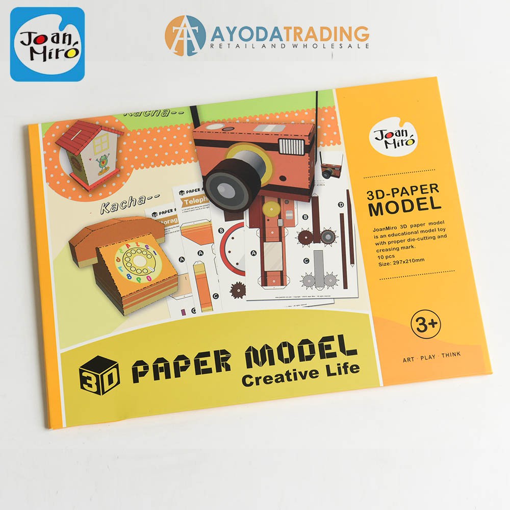 Joan Miro 3D Paper Model Paper Craft Mainan Edukasi Kertas Lipat