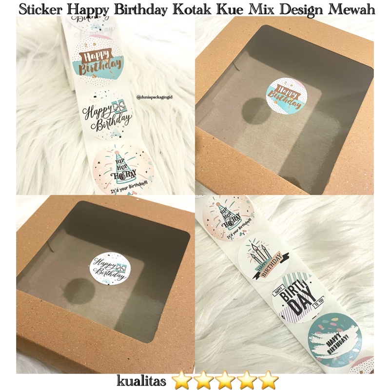 

Sticker Packaging kotak kue motif Happy Birthday Mix size 3.8 cm sticker motif hand lettering stiker happy birthday