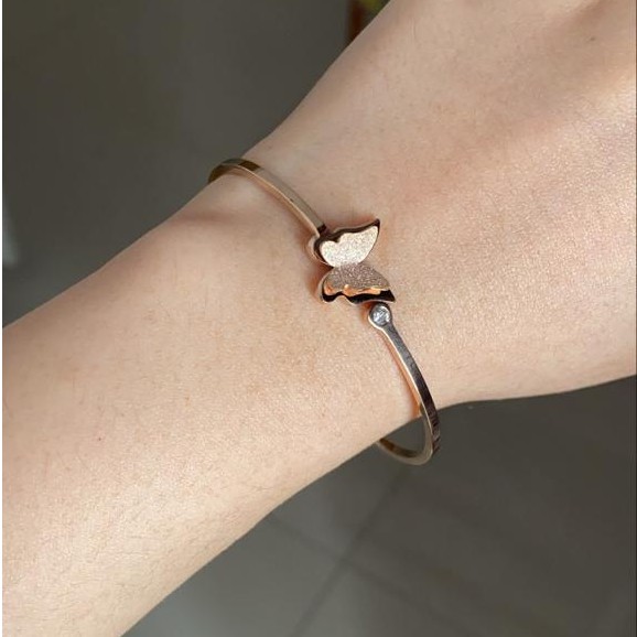 Gelang Bracelet Wanita Aksesoris Titanium Korea Cocok Hadiah GK108 bangle kupu sangat elegant