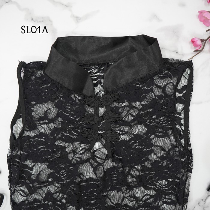 CUCI GUDANG SEXY LINGERIE CHONGSAM BABYDOLL DRESS SLEEPWEAR BAJU TIDUR HITAM-SL01A
