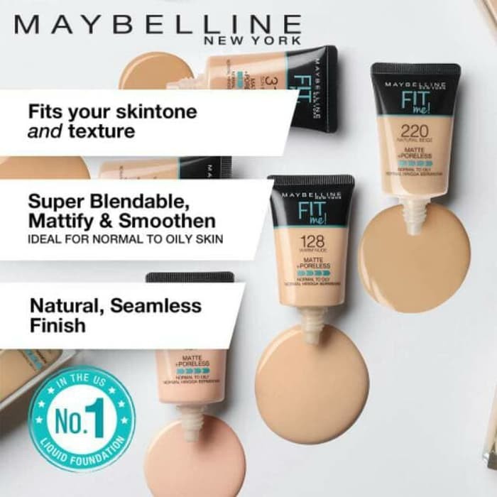 ORIGINAL Maybelline  Fit  Me  Foundation  Matte Poreless 