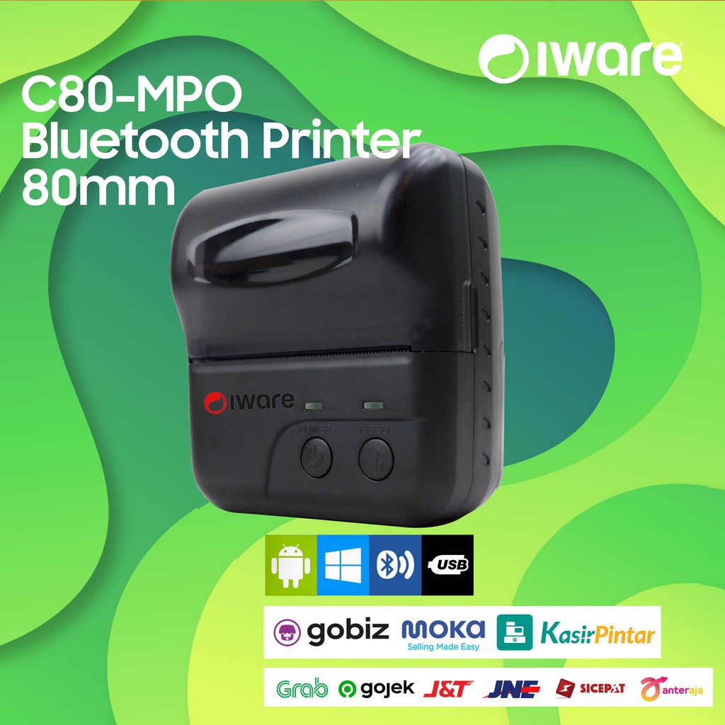 Mobile Printer Bluetooth PPOB Kasir Thermal 80MM IWARE C-80MPO ANDROID (USB+BLUETOOTH)