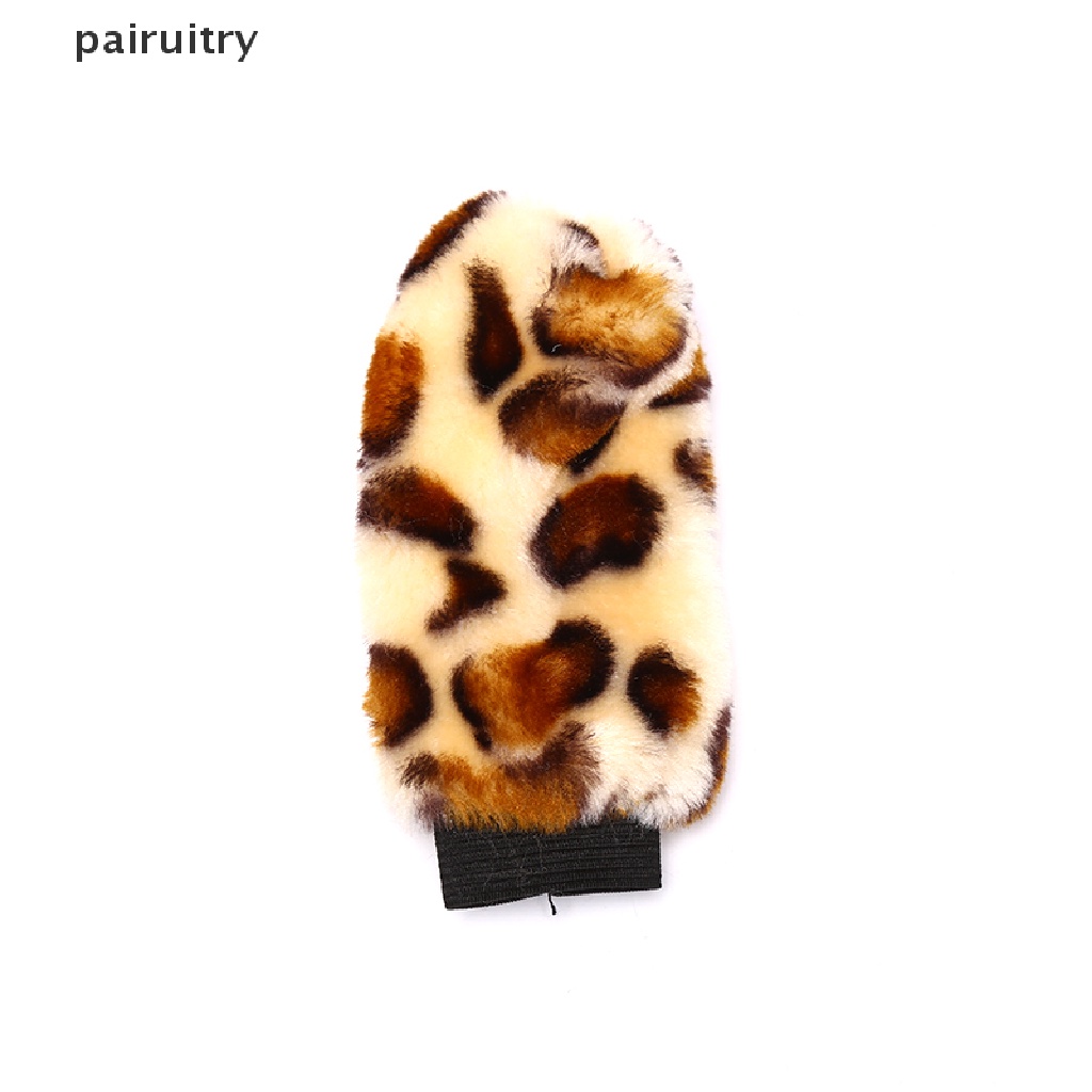 3pcs / Set Cover Stir Mobil Bahan Plush Motif Leopard Untuk Musim Dingin PRT