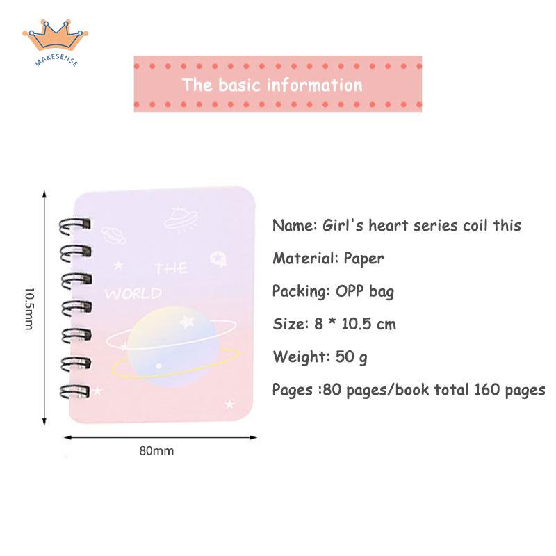 

A7 Rollover Coil Buku Mahasiswa Saku Buku Kecil Mini Notebook Diary Portable Office Notepad MK