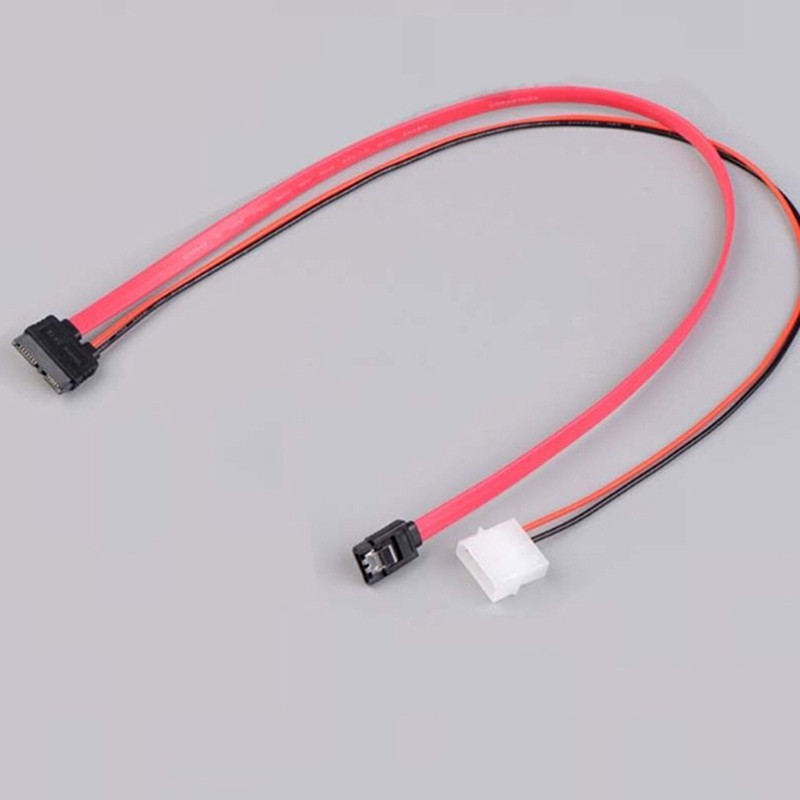 (Ele) Kabel Power Sata 7 + 6pin Slimline Warna Putih Untuk Dvd + Rw Drive