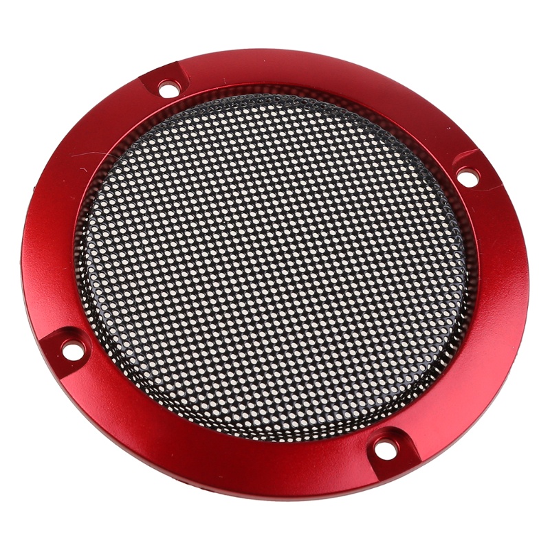 btsg 2Pcs/Lot Red DIY Red 3&quot; Speaker Decorative Circle w/ Protective Grille Mesh Sticker Trim Cover