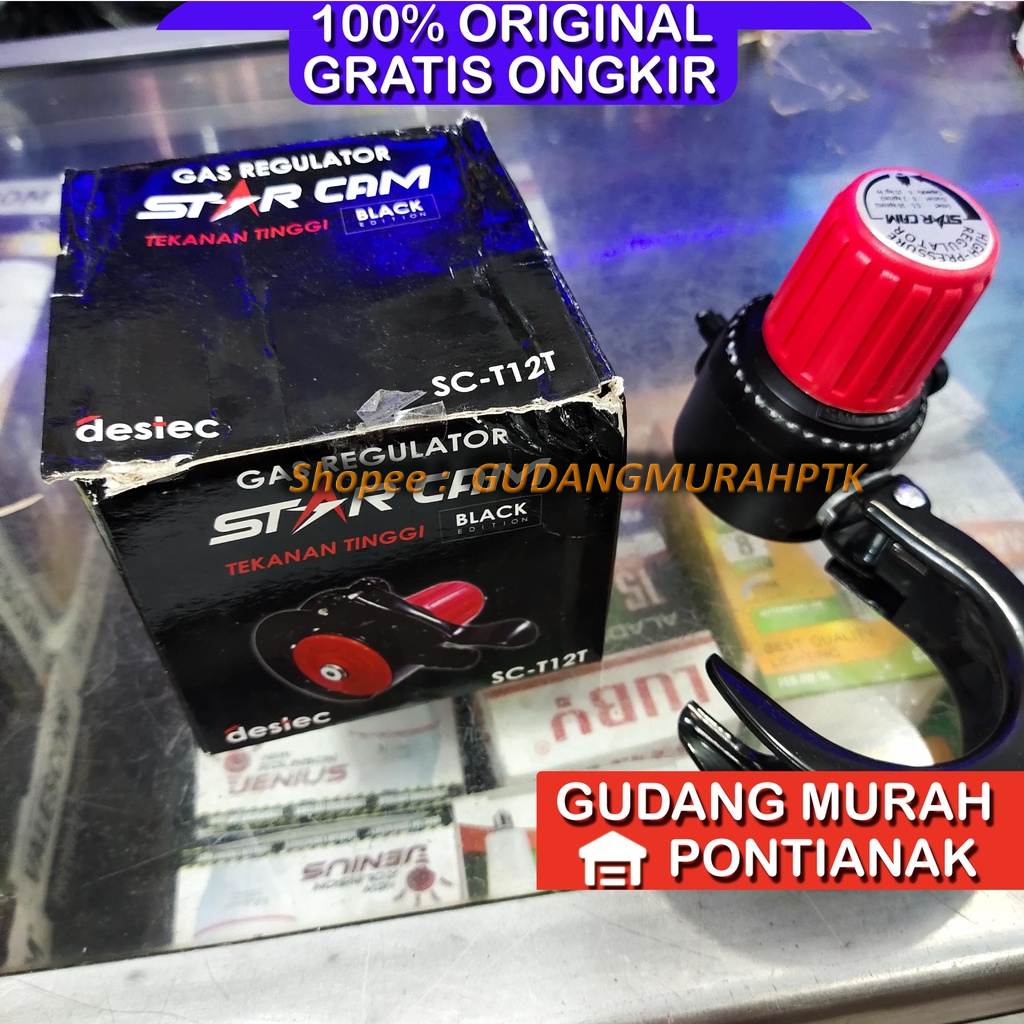 Regulator TEKANAN TINGGI Starcam Tanpa Meter SC-T12T Model Cekak Jepit Anti Bocor kompor mawar semawar