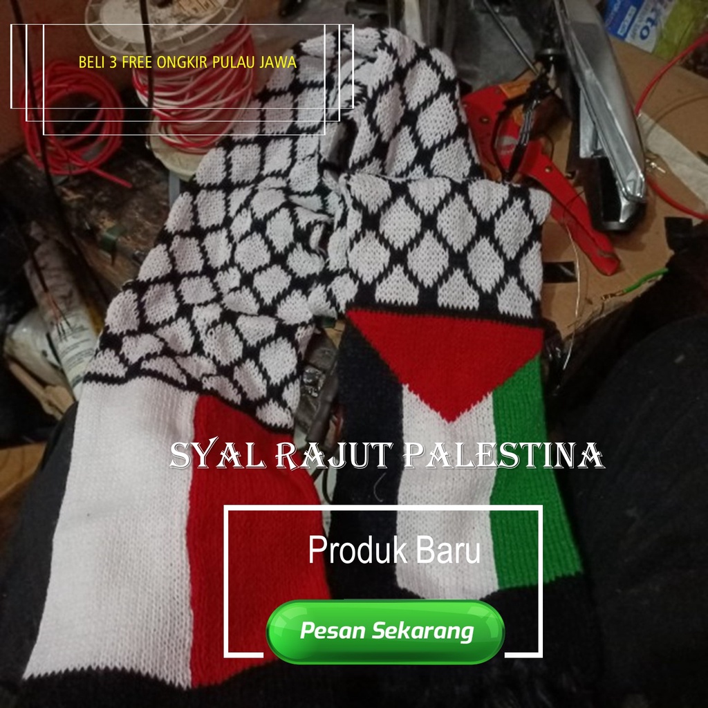 SYAL PALESTINA--SYAL RAJUT PALESTINA-SYAL PALESTINA INDONESIA-SYAL RAJUT LEMBUT