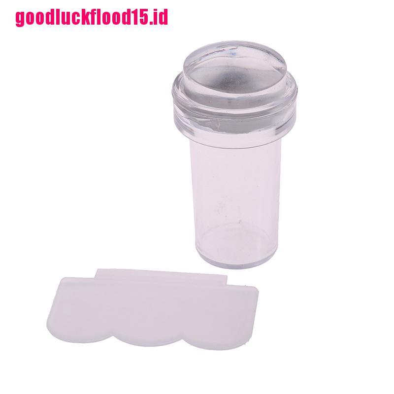 {LUCKID}Pure Clear Jelly Silicone Nail Art Stamper Scraper Nail Stamp Stamping Tool