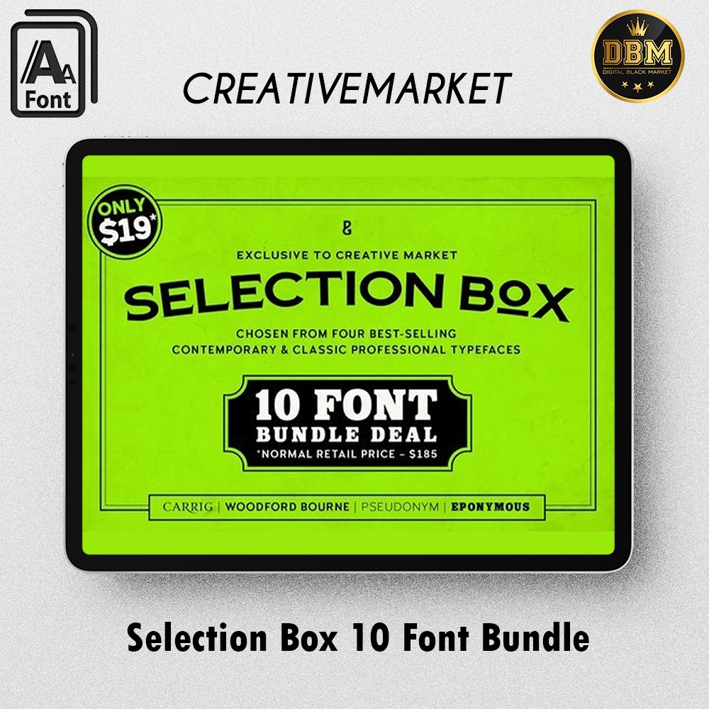 Selection Box 10 Font Bundle