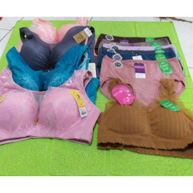 4pcs bh import, miniset dewasa dan celana sorex