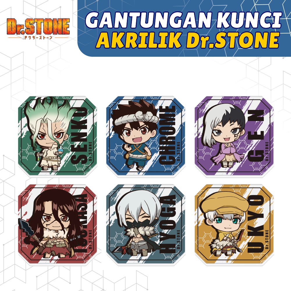 GANCI DR STONE Keychain Anime Dr.Stone Senku Chrome Gen Tsukasa Hyoga Ukyo Gantungan Kunci