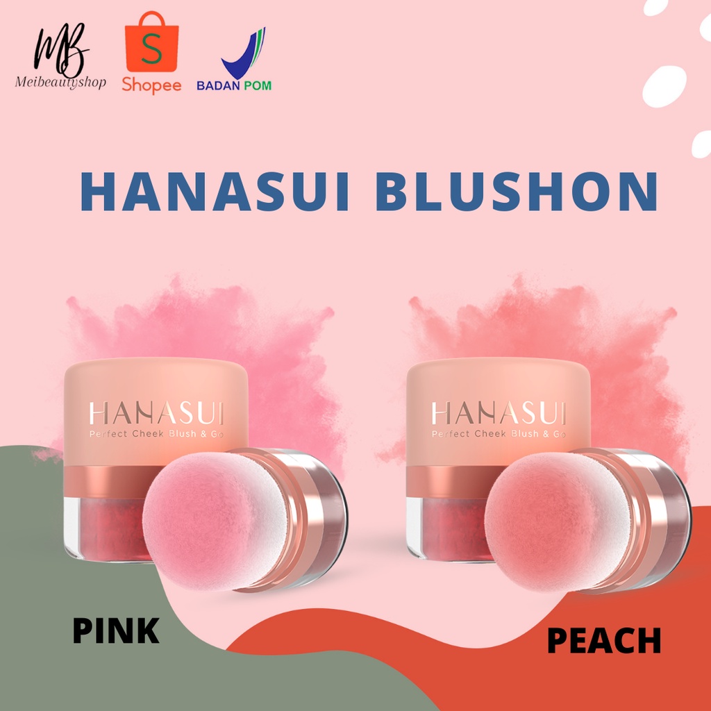 HANASUI Perfect Cheek Blush &amp; Go Powder - Blush On Natural, Perona Pipi, Pewarna Pipi, Pemerah Pipi