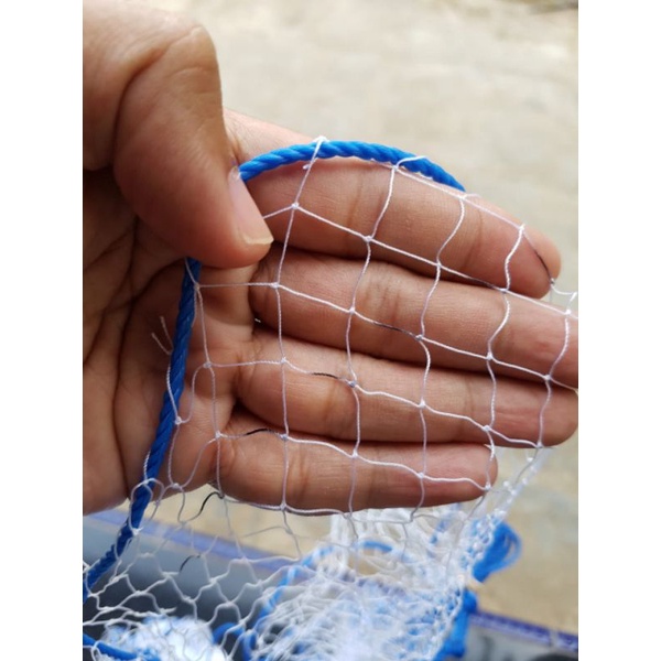 anco nilon putih/hijau benang D3 lubang 1 inci ukuran 170cm x 170cm