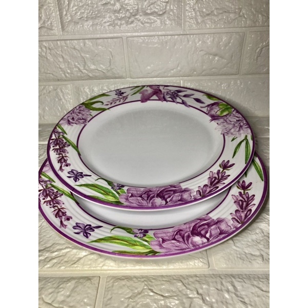 Tupperware Cattleya Large Serving - Piring saji - Melamin - Piring besar motif bunga ungu - Alat mak