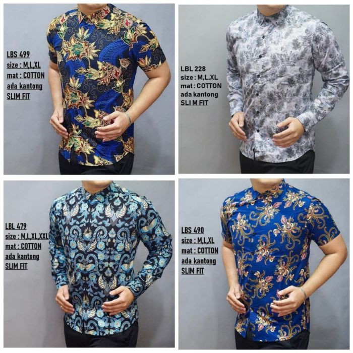 BATIK PRIA SLIM FIT MODERN ELEGAN KEMEJA BATIK PRIA SLIMFIT KATUN PREMIUM MODEL 3 KEMEJA FORMAL