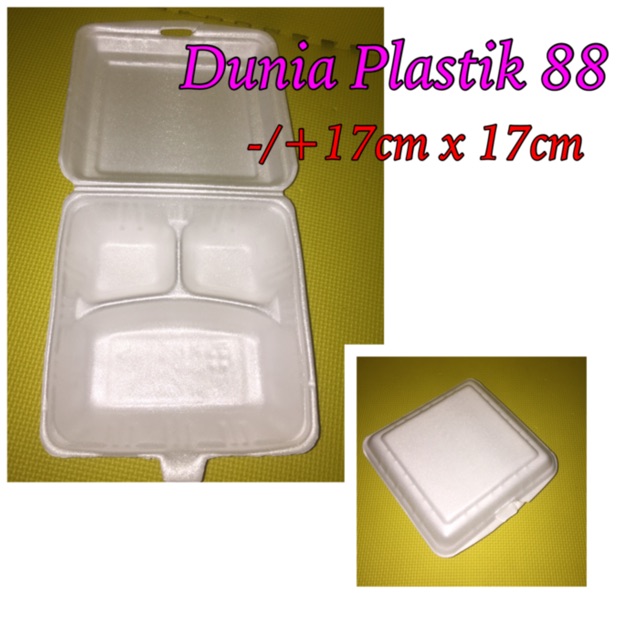 isi 100pcs  sterofoam sterofom styrofoam styrofom FOAM fom box kotak gabus tempat nasi hajatan POLOS