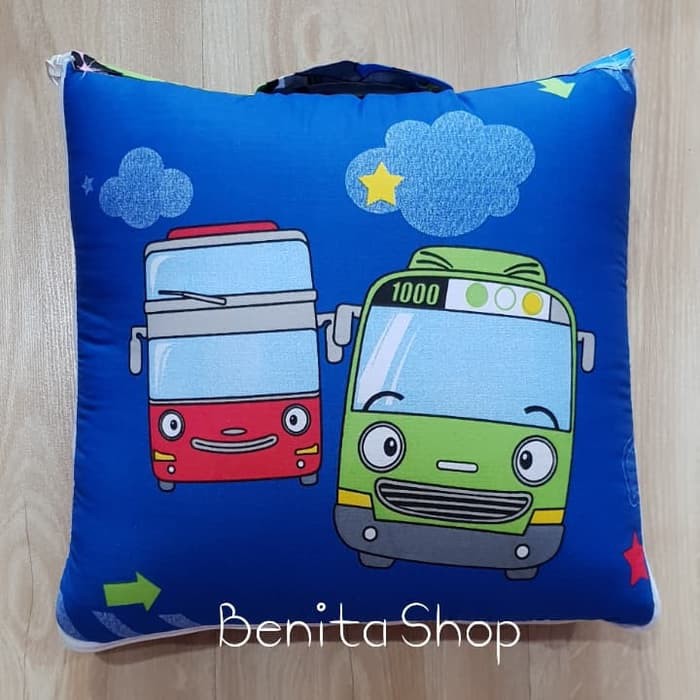 Promo - Selimut Bulu Fuji Lembut Tebal Mewah Besar Jumbo 200 UW363 Balmut Mini Tayo Blue Bus Navy