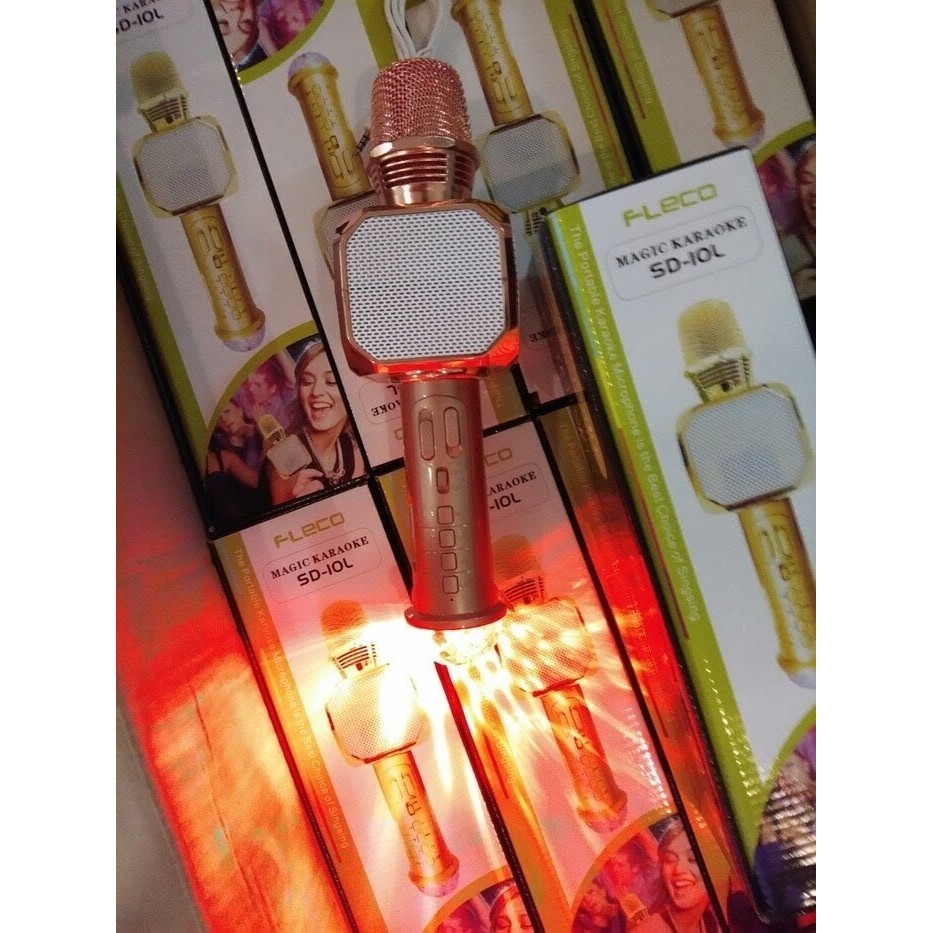 gitar bass murah berkualitas Mic karaoke bluetooth lampu SD 10 L - Hitam Berkualitas